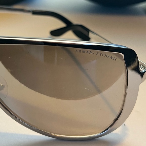 A/X Armani Exchange unisex Silver shield sunglasses - Picture 2 of 8